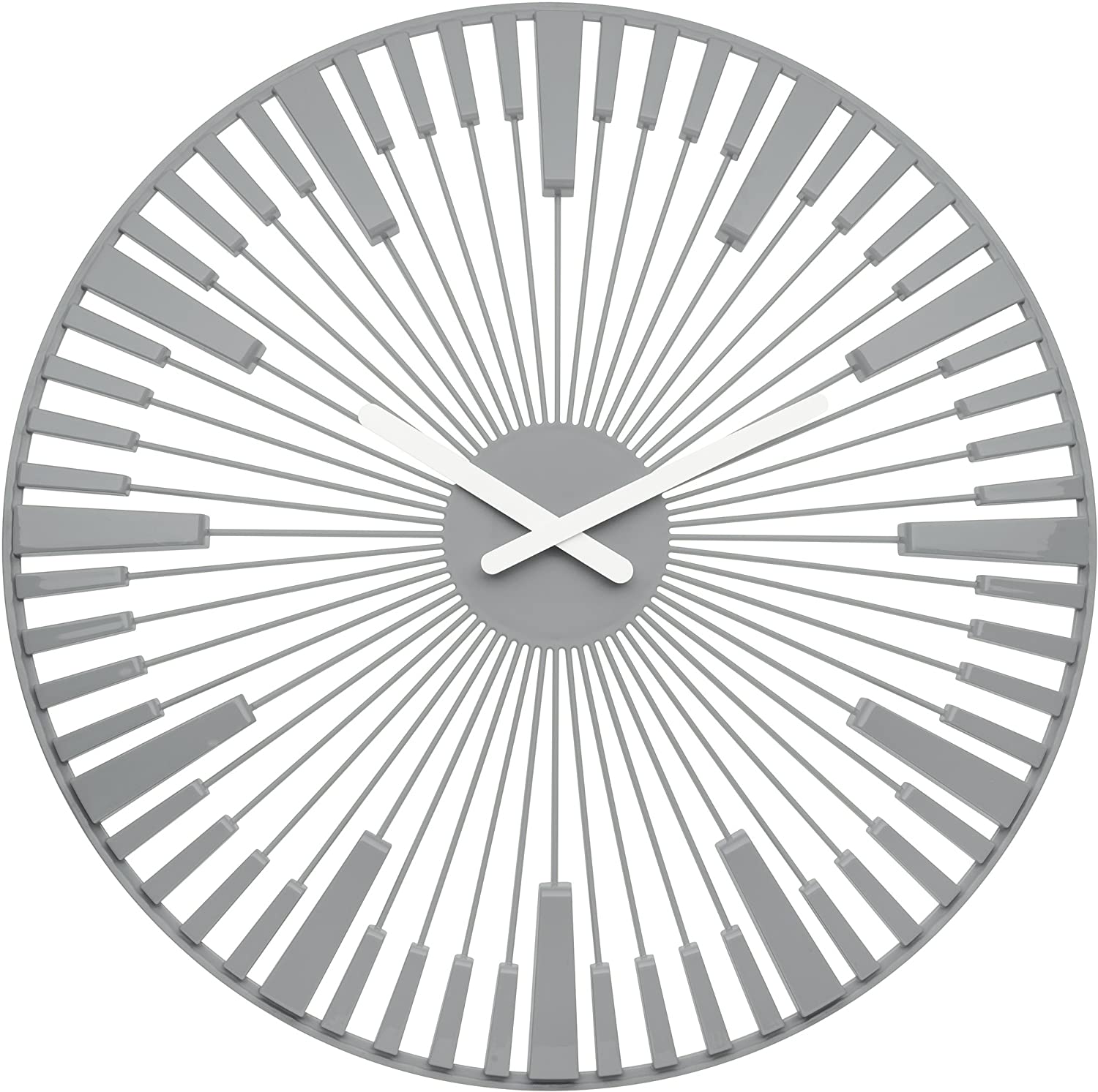 Koziol Piano Wall Clock, Plastic, Solid Cool Grey 1 1/4 X 45 X 45 Cm