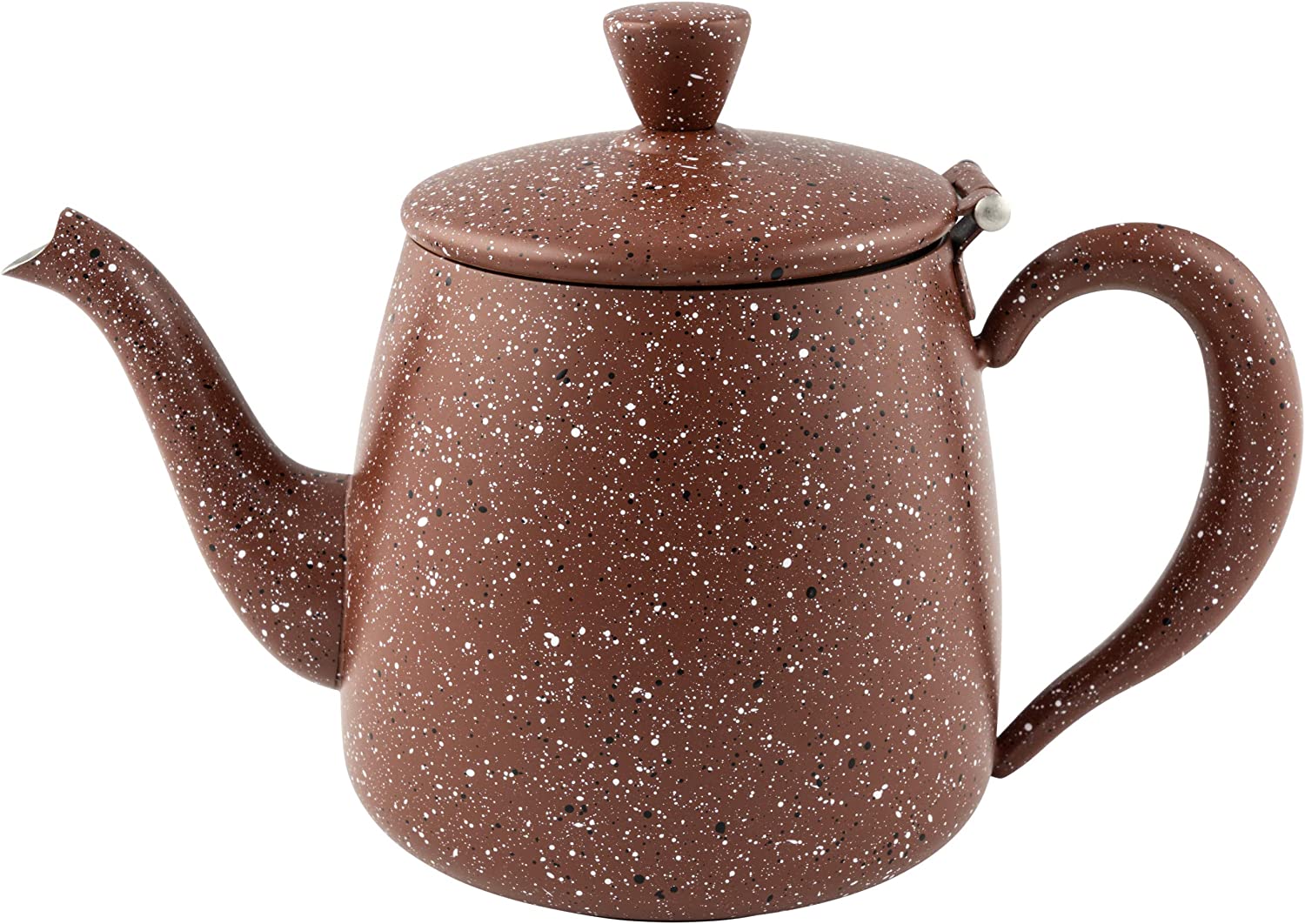 Cafe Ole Café Olé PT-048RG Premium 48oz 1.35L Teapot Made of High Quality Stainless Steel - Red Granite, Drip-Free Spout, Hollow Handles & Hinged Lid, 1.35 Litres
