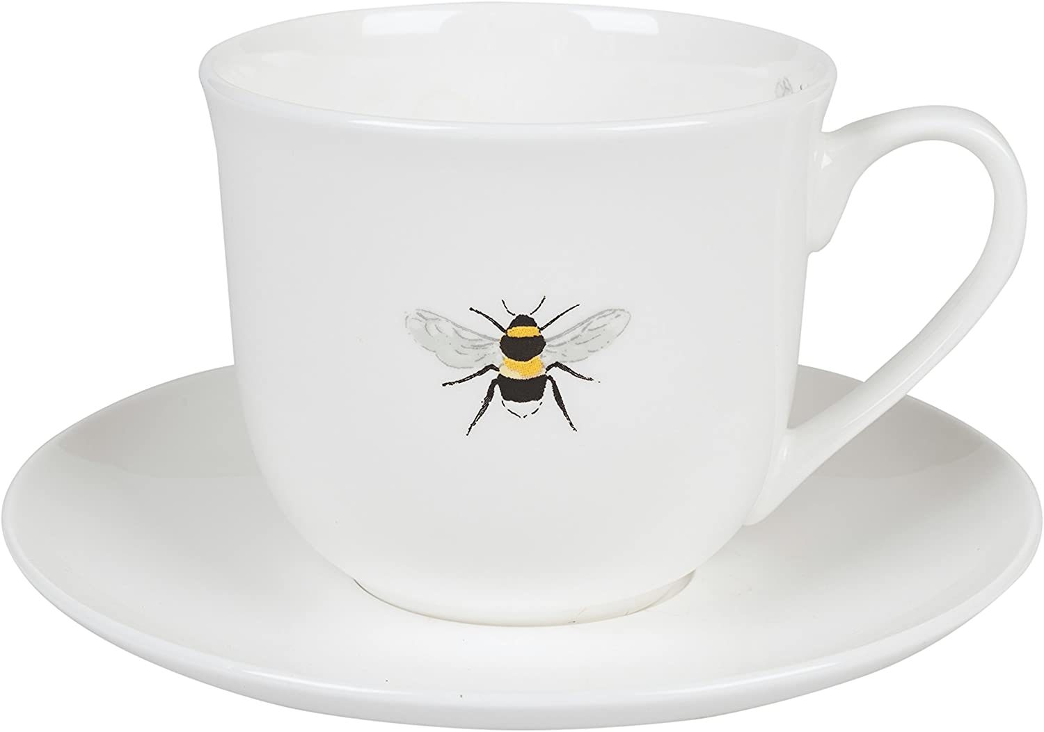 Sophie Allport - Bees, bees - tea cup with saucer - coffee cup, cup - porcelain - large - height: 9.5 cm - volume: 450 ml