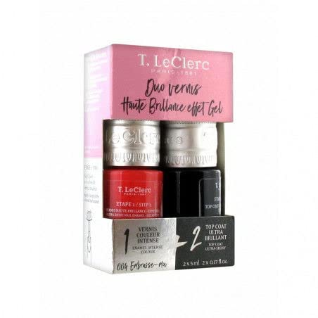 T. LeClerc Duo Nail Polish High Gloss Gel Effect 2 x 5ml, ‎004 embrasse-moi