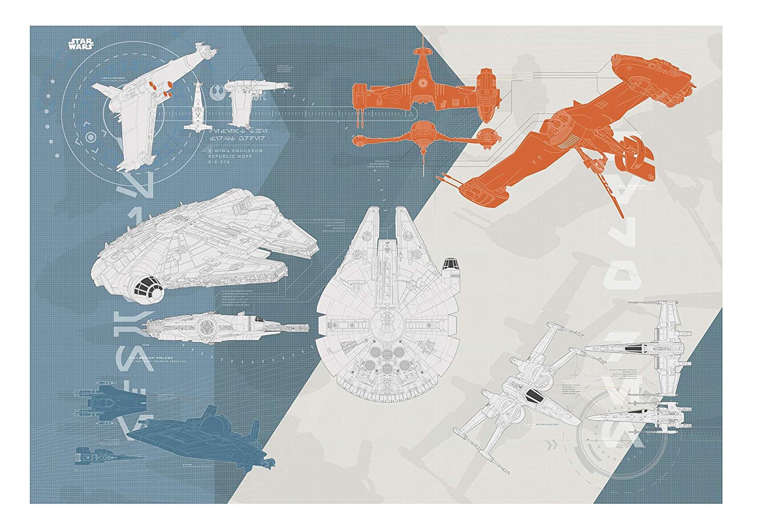 Komar 8 4001 Wall Mural Paper Star Wars Technical – 368 X 254 Cm (W X H), 