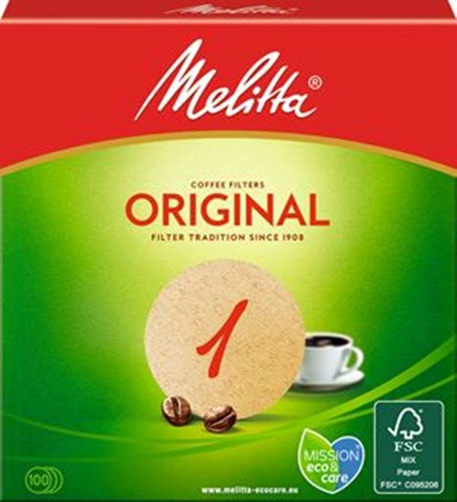 Melitta Round Filter Classic 1 in Brown, Pack of 100