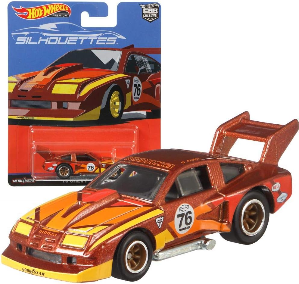 Hot Wheels Car Culture Super Silhouettes Premium Car Set | Cars Mattel FPY86, Vehicle: \'76 Chevy® Monza
