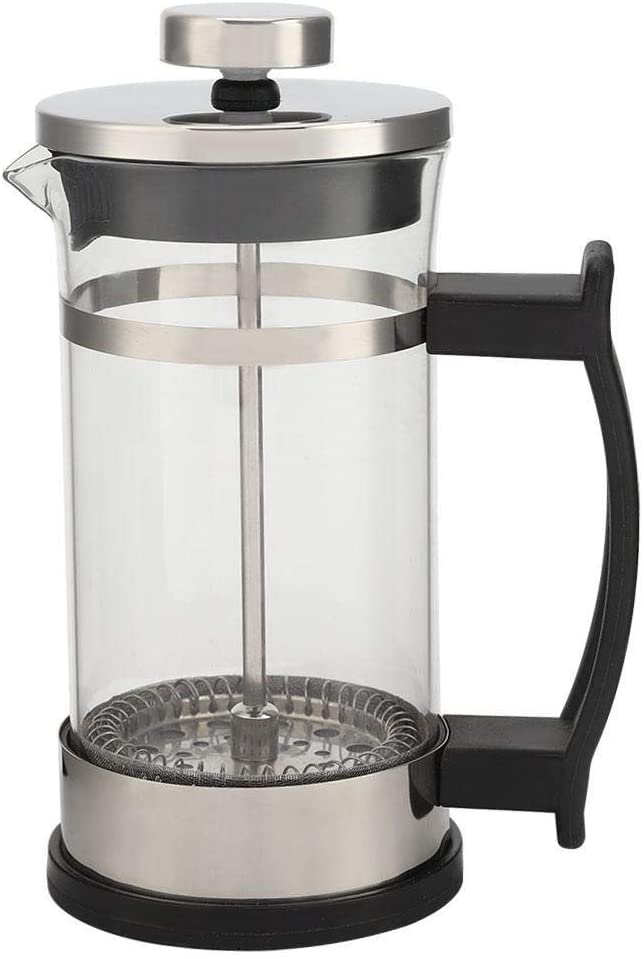 Maxmartt Französische Presse Kaffeemaschine, Edelstahl Glas Kaffeekanne Französische Presse Filter Topf Haushalt Teemaschine