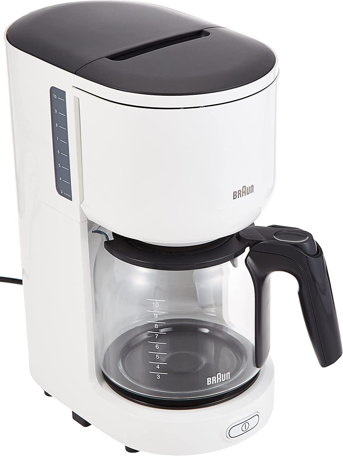 Braun PurEase KF 3120 BK Coffee Machine - Filter Coffee Maker with Glass Jug for 10 Cups of Coffee, Coffee Maker for Unique Aroma, Integrated Water Filter, 1000 Watt, Black