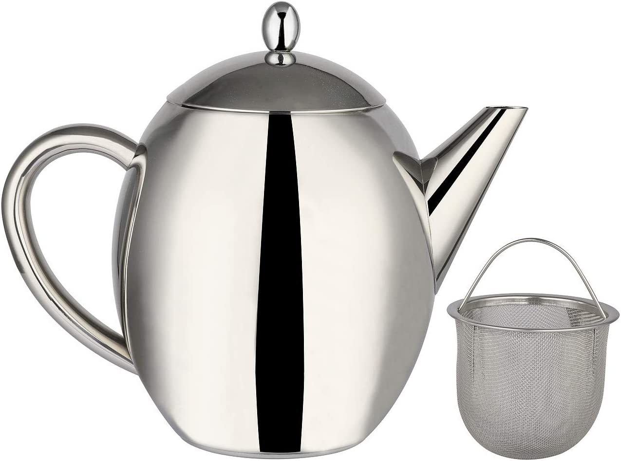 ROSENSTEIN & SOHNE Rosenstein & Söhne Teapot Stainless Steel Teapot with Strainer Insert, 1.75 Litre, Dishwasher Safe (Teapot Strainer)