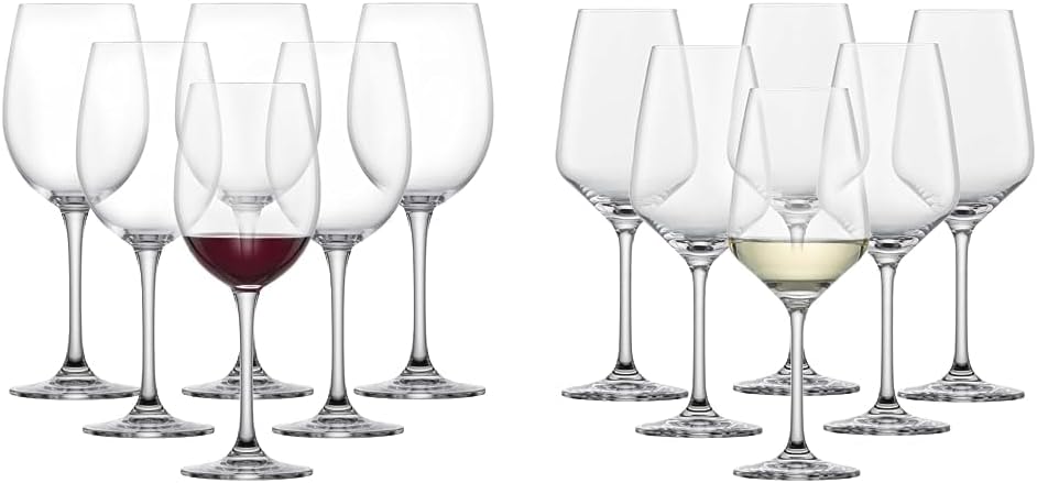 Schott Zwiesel Classico Red Wine Glass (Set of 6), Classic Crystal Glasses & White Wine Glass Taste (Set of 6), Timeless Wine Glasses for White Wine