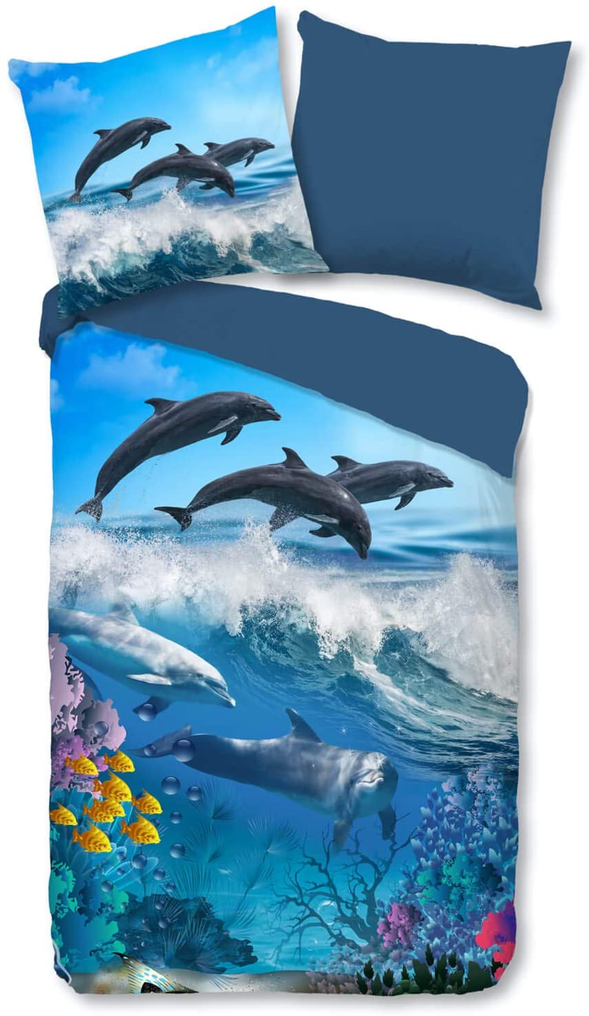 Espico Trendy Bedding Dolphins Animal Motif Underwater World Ocean Fish Sea