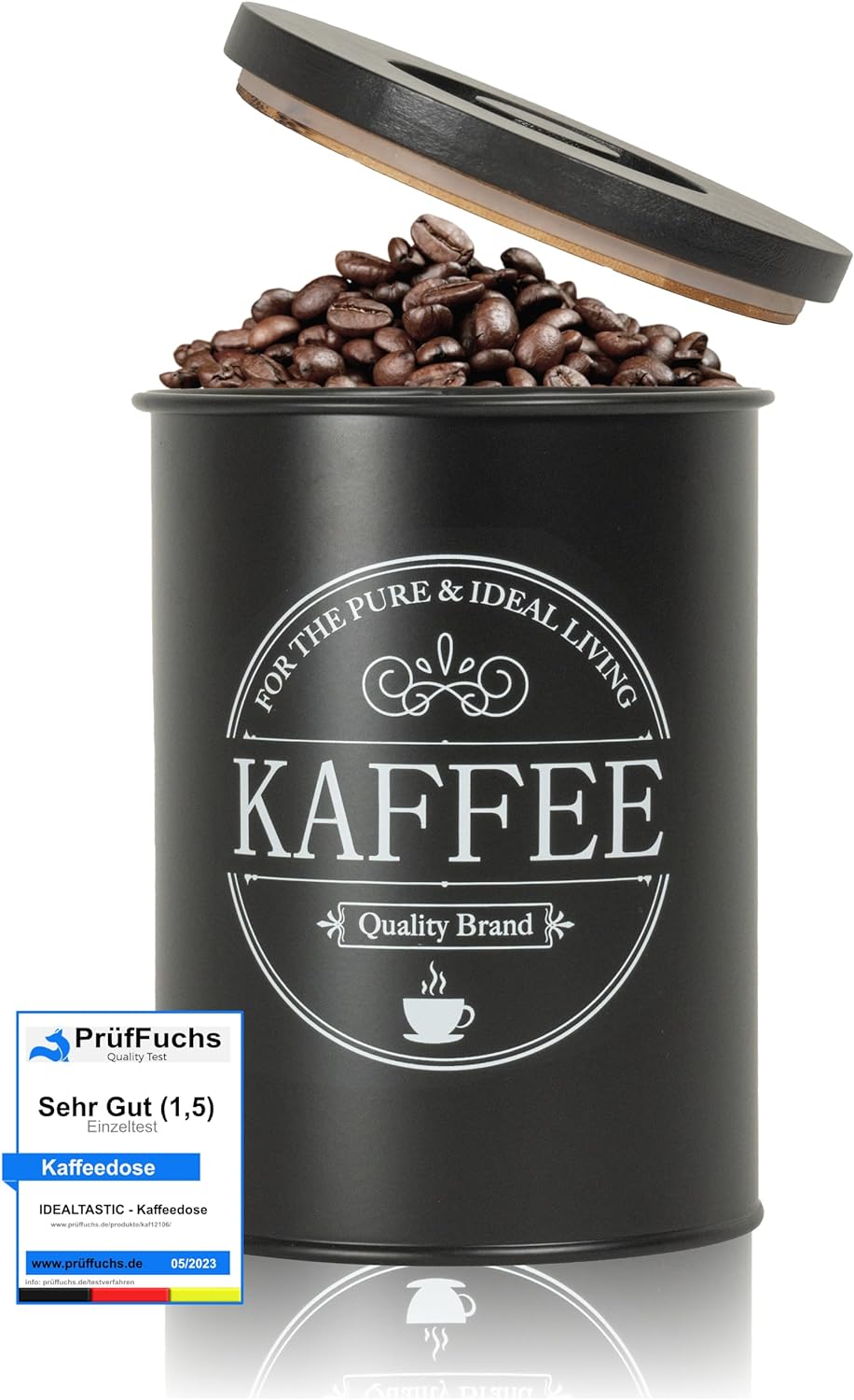 IDEALTASTIC® Premium Sugar Bowl Black (Coffee Jar 500g Black)