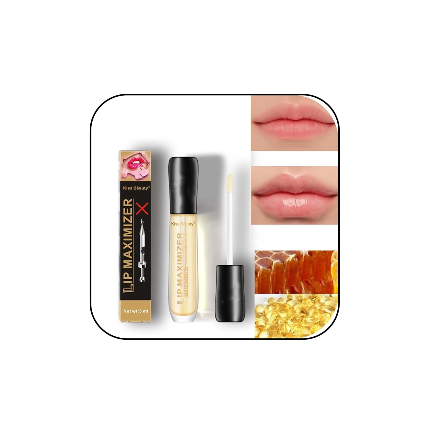 Abundance lip color, high-gloss liquid lip color, create more fullness lips and fullness lips, moisturizing recipe, eliminate dry wrinkles, improve fullness shine, 5 ml lip color fullness