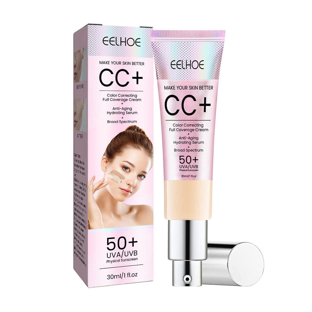 CC+ Color Correcting Cream Full Coverage Hydrating Serum SPF 50+ Sun Protection (Bright White)