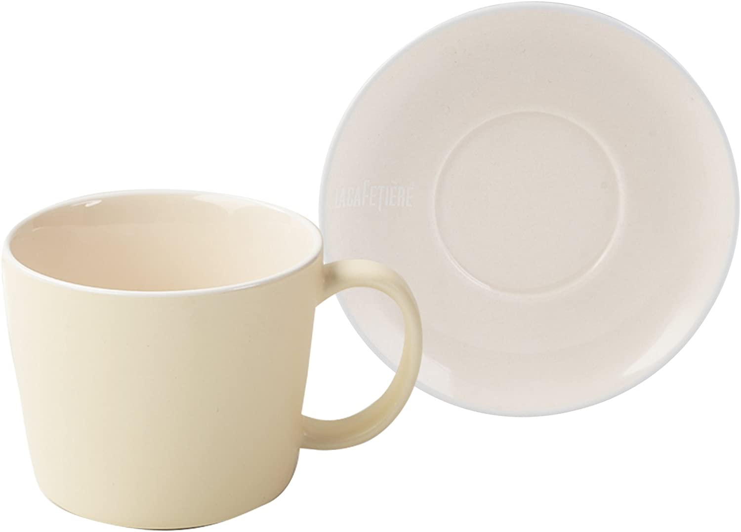 La Cafetiere Cream Cup and Saucer, Set of 2, Beige