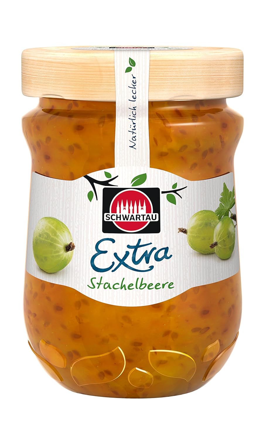 Schwartau Extra Gooseberry, Jam, Pack of 8 (8 x 340 g)