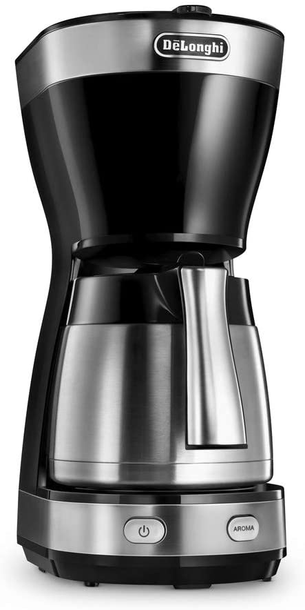 DeLonghi De\'Longhi ICM 16710 Filter Coffee Machine with Thermos Flask Black/Silver