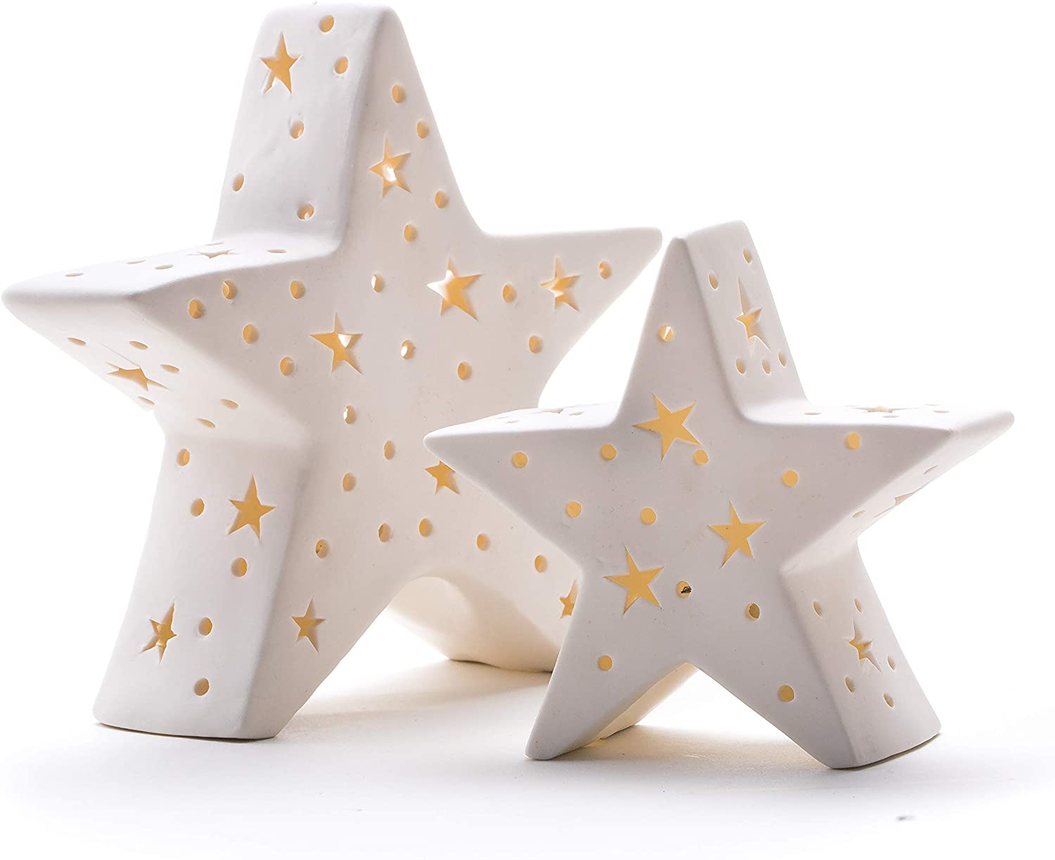 Daro Decorative Porcelain Star White With Led - Two Different Sizes