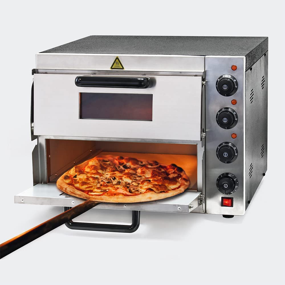 Wiltec 2-Tier Pizza Oven, 3000 W with Firebrick Stone For Pizza Like From A Stone Pizza Oven