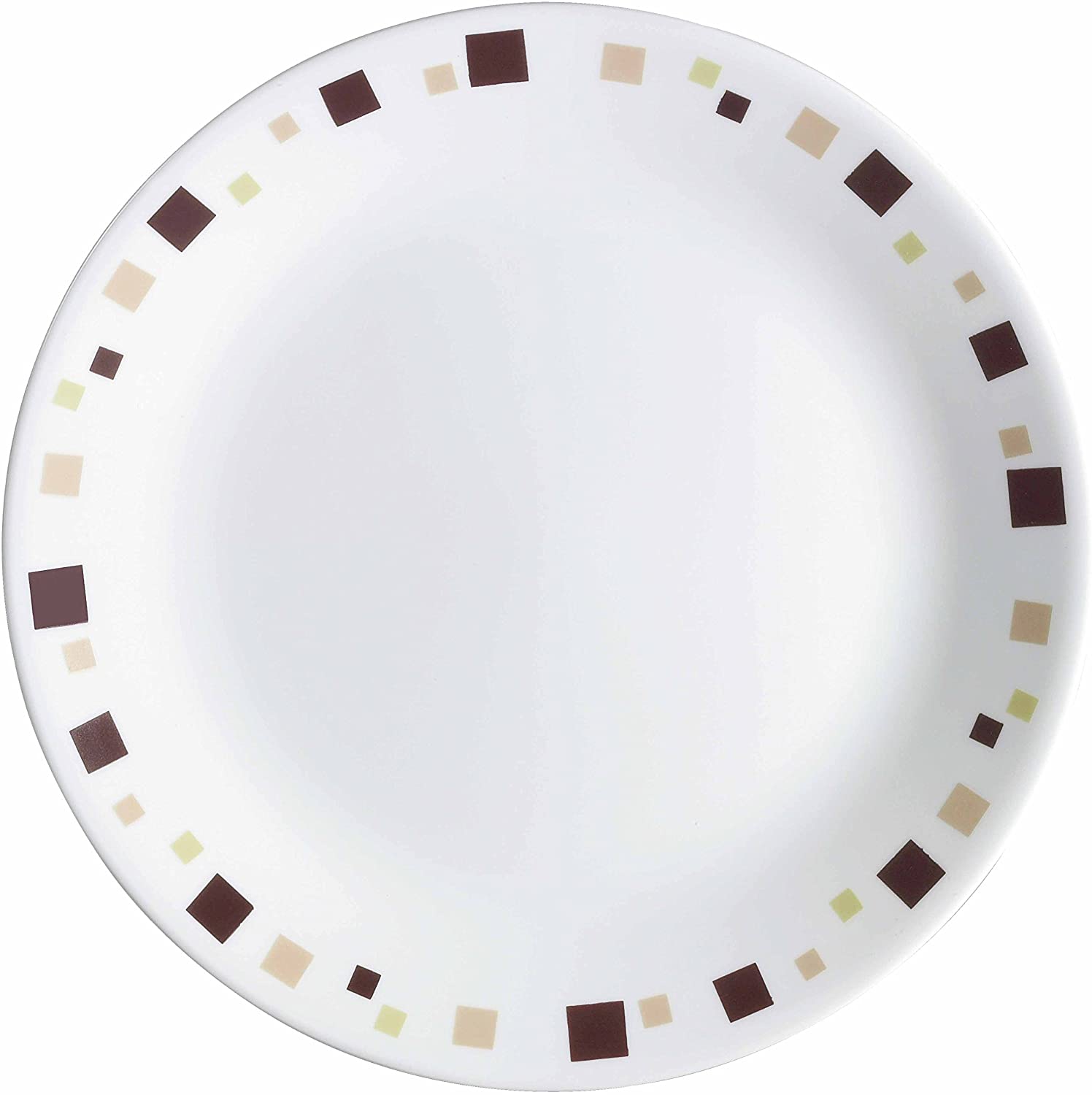 CORELLE Vitrelle-Glas Geometric Dinner Plate, Glass, Brown, 26 x 26 x 2.4 cm