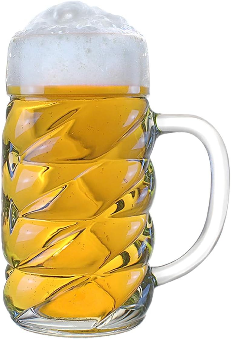 Stölzle Lausitz Diamond Beer Mug 0.3 L Beer Mug in Diamond Design I 1 Piece I Beer Mug with Handle I Traditional Beer Glass I Dishwasher Safe I High-Quality Jugs I Shatterproof