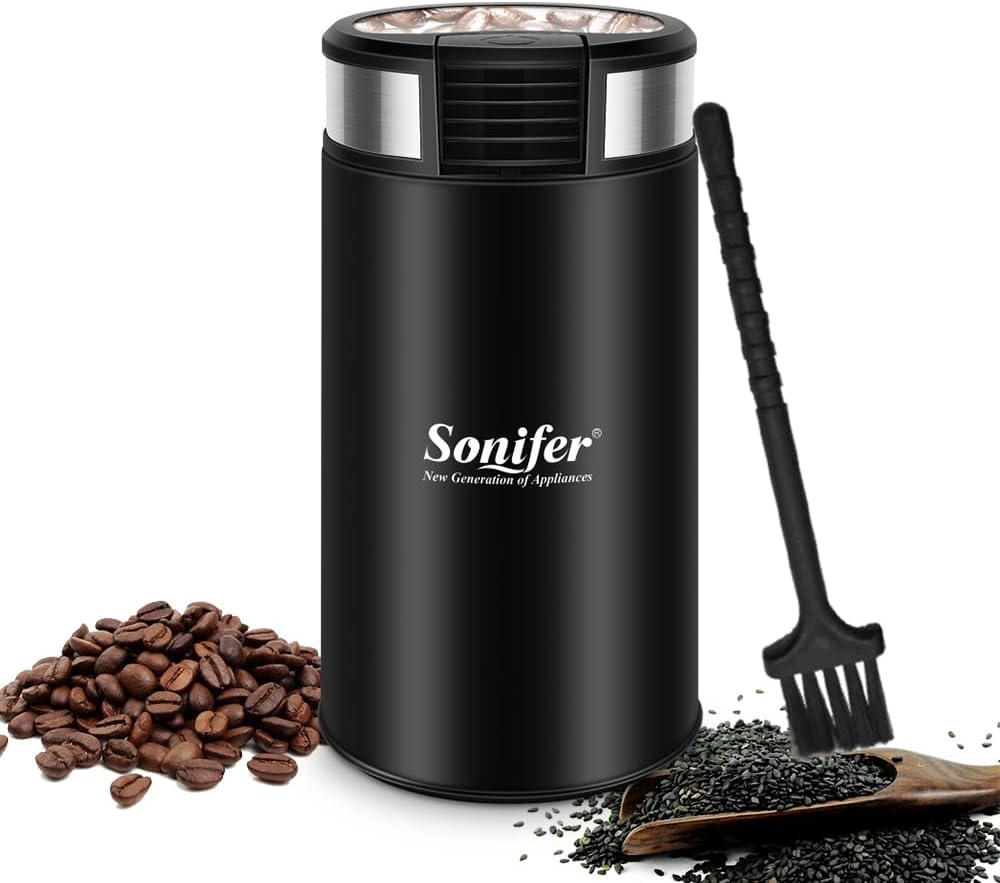 Coffee Grinder, Electric Spice and Coffee Mill, Capacity 50 G, for Coffee Beans, Nuts, Spices, Grains, Herbs, 200 Watt