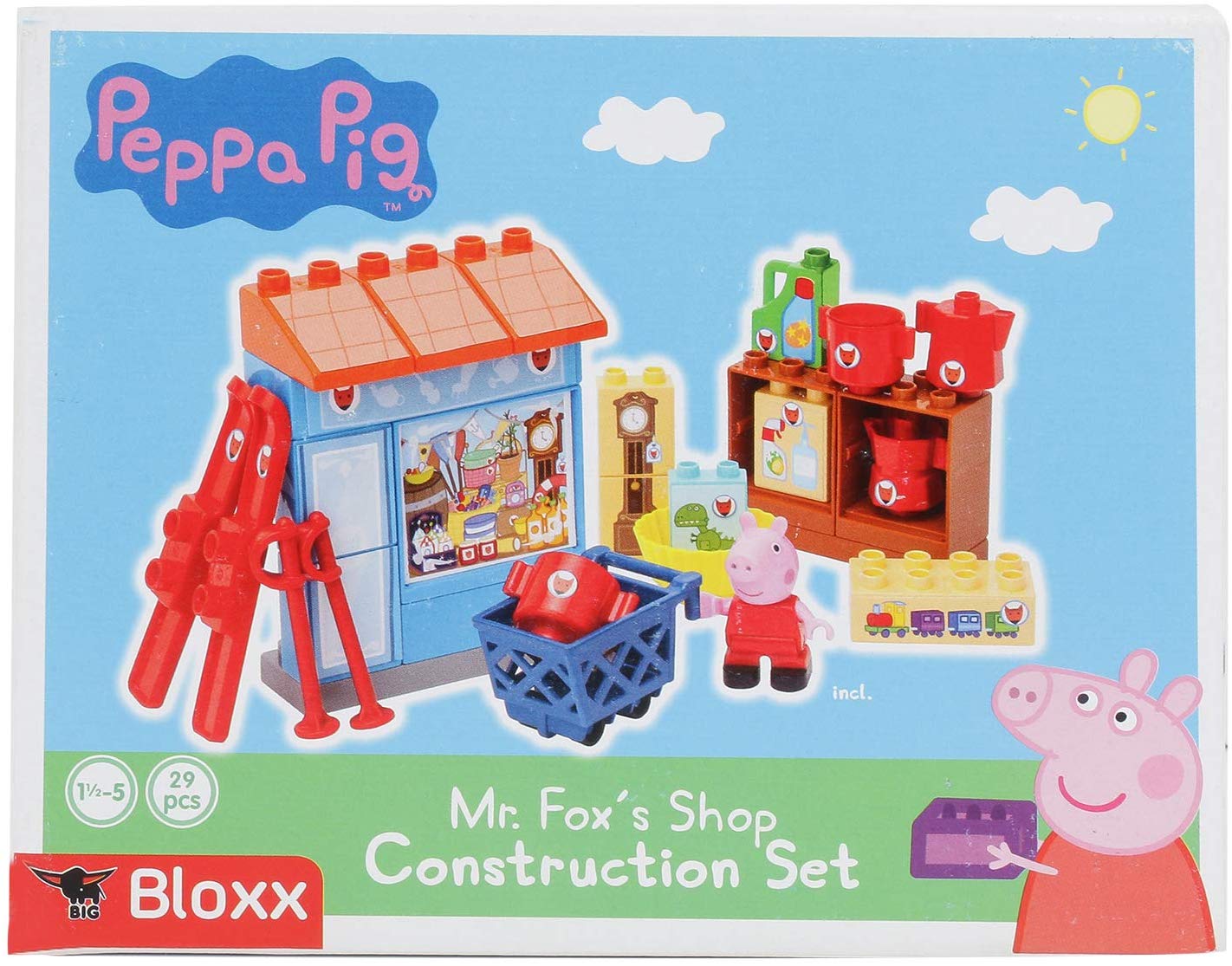 Big Toy Factory 800057109 Playbig Bloxx Peppa Pig Mr. Foxs Shop