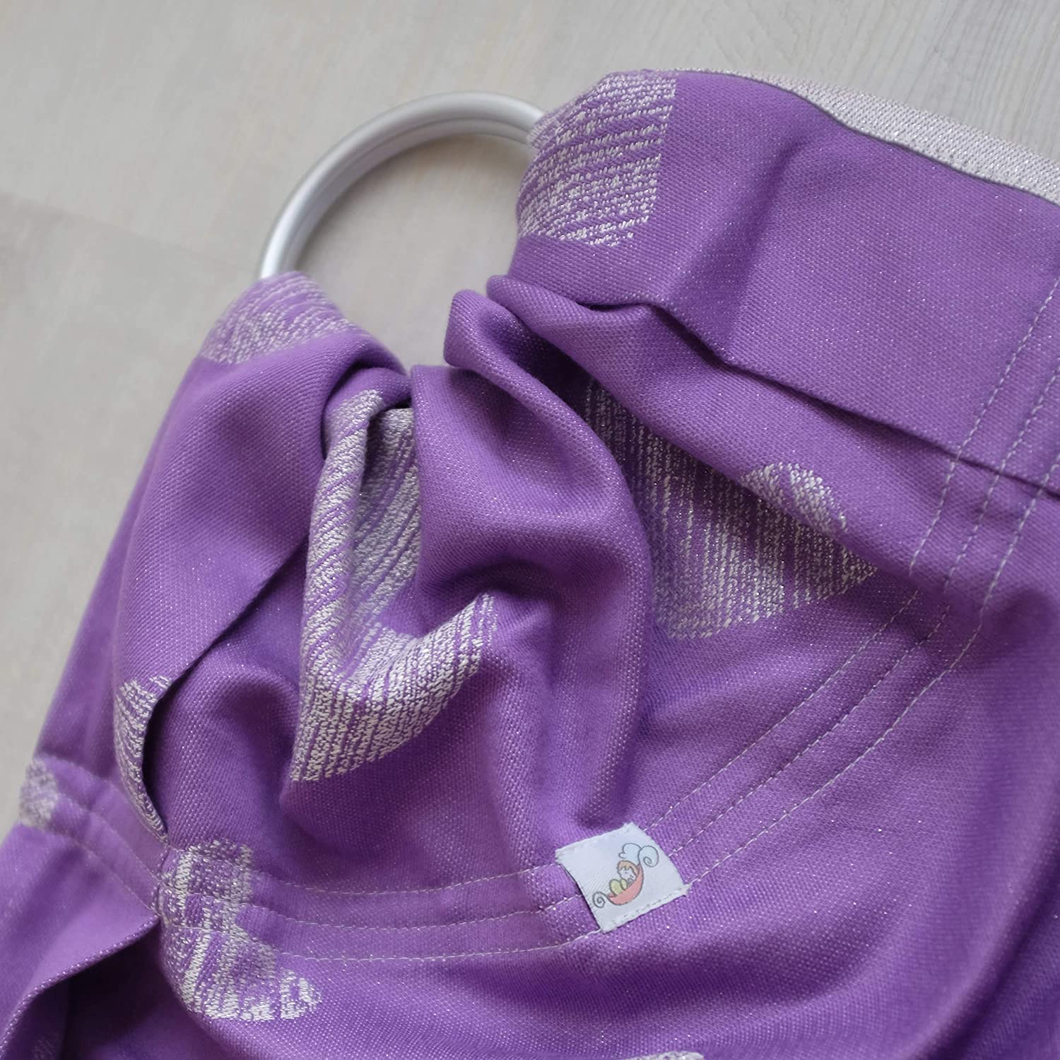 SCHMUSEWOLKE Ring Sling Baby Carrier for Newborns from Birth and Toddlers with Organic Cotton Hip Carrier Heartline Violet Shine