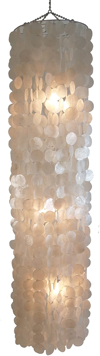 Guru-Shop Ceiling Lamp / Ceiling Light Langkawi White Shell Light Made Of H