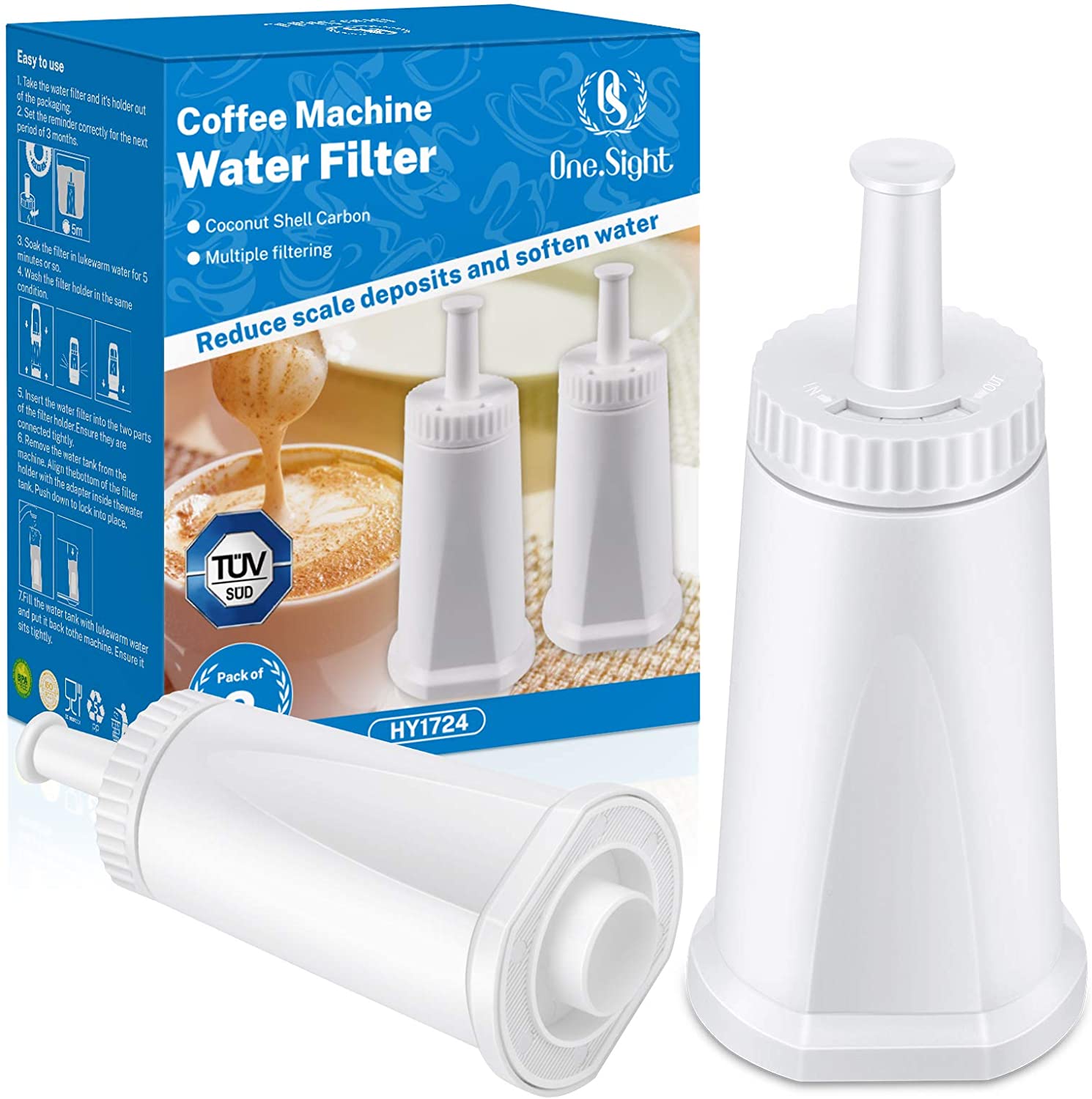 Kohree Water Filter for Bes008 Filter Ses810/ses875/ses880/ses920/ses980/ses990/ses878/ses500, Filter Accessories, Water Filter Cartridges for Oracle Barista Bambino, to Improve Coffee Taste