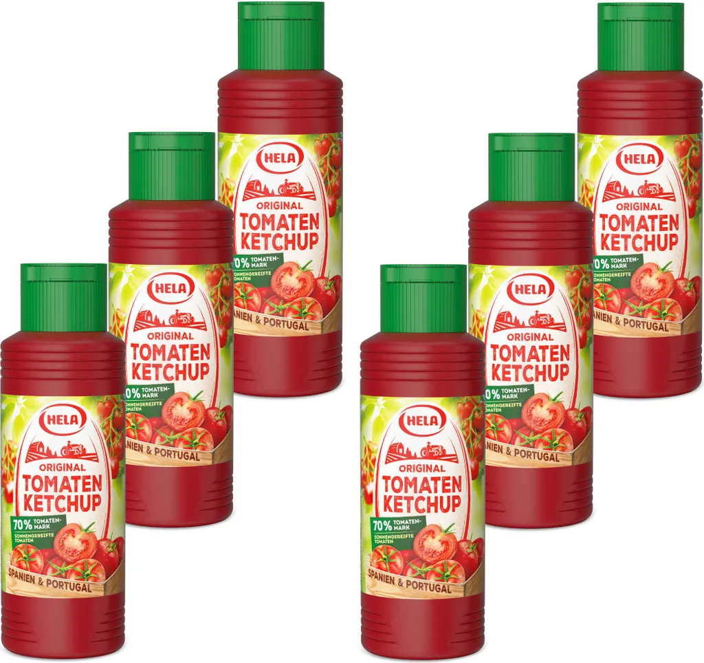 6x 300 ml Hela Ketchup Original Tomaten Ketchup Flasche Tomatenketchup