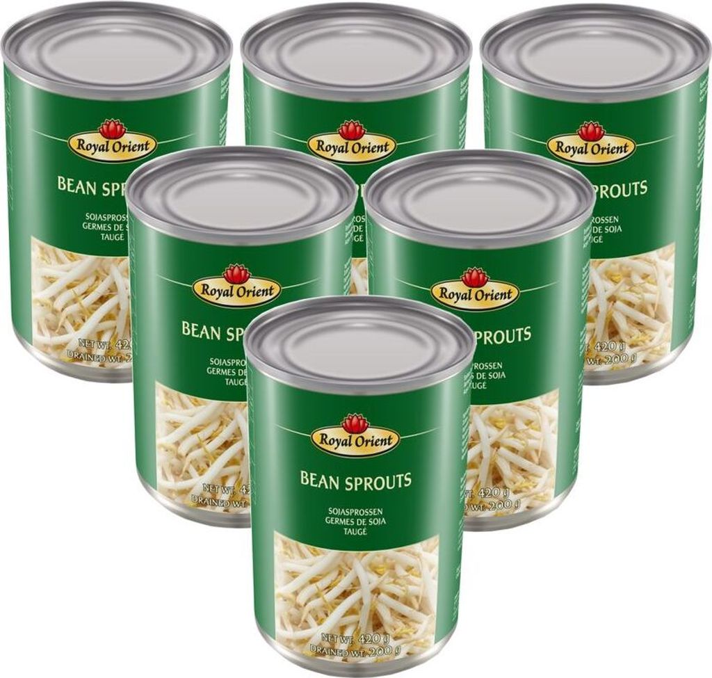 [6x 425g/200g ATG] Royal Orient bean sprouts in water / Bean Sprouts