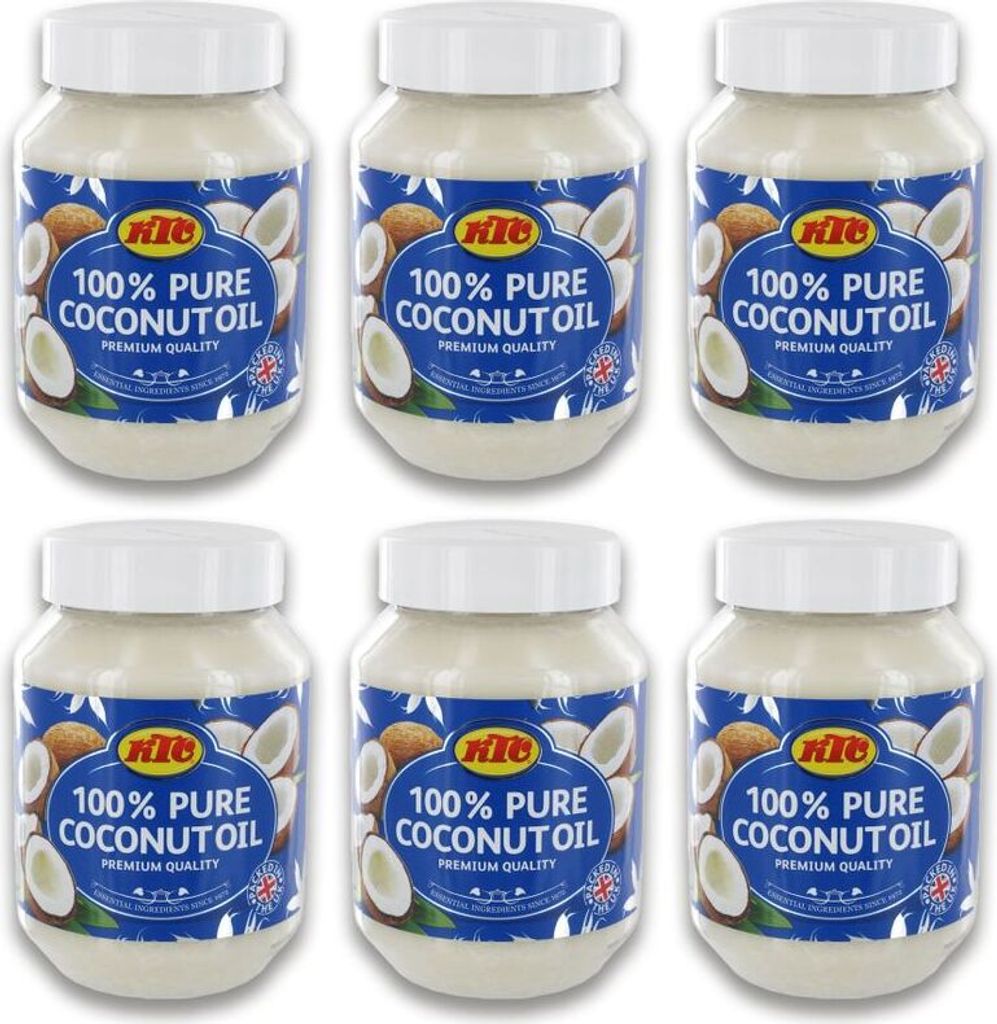 [ 6x 500ml ] KTC 100% Reines Kokosöl | Kokosnussöl | Pure Coconut Oil