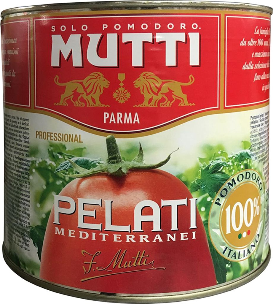 6x Mutti Pelati Di Pomodori Mediterranei 2,5Kg