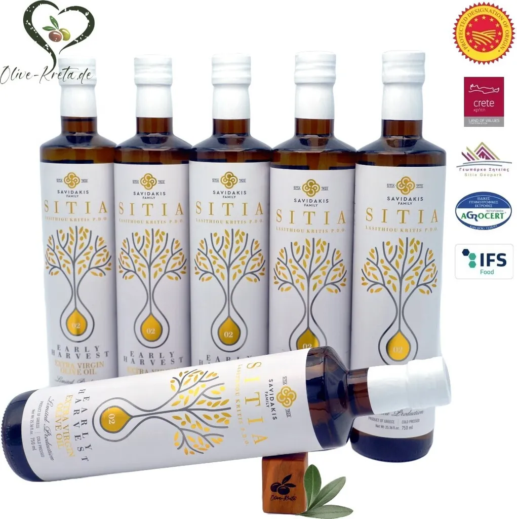 6x SI-MEL 12014 Natives Olivenöl Extra 750ml - Frühe Ernte PDO SITIA von Kreta