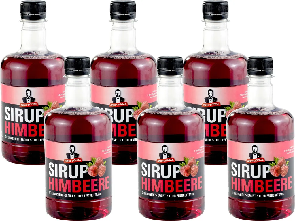 6x Sirup Royale Himbeere 0,5 L EW Getränkesirup Bar Cocktails Drinks Desserts pfandfrei Einweg