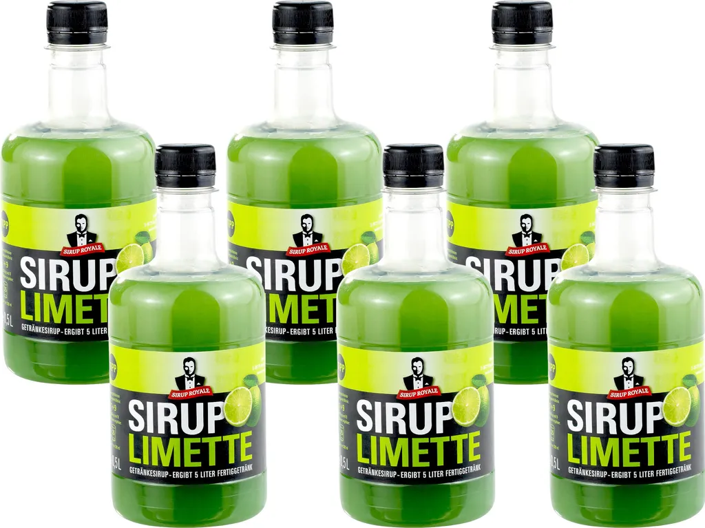 6x Sirup Royale Limette 0,5 L EW Getränkesirup Bar Cocktails Drinks Desserts pfandfrei Einweg