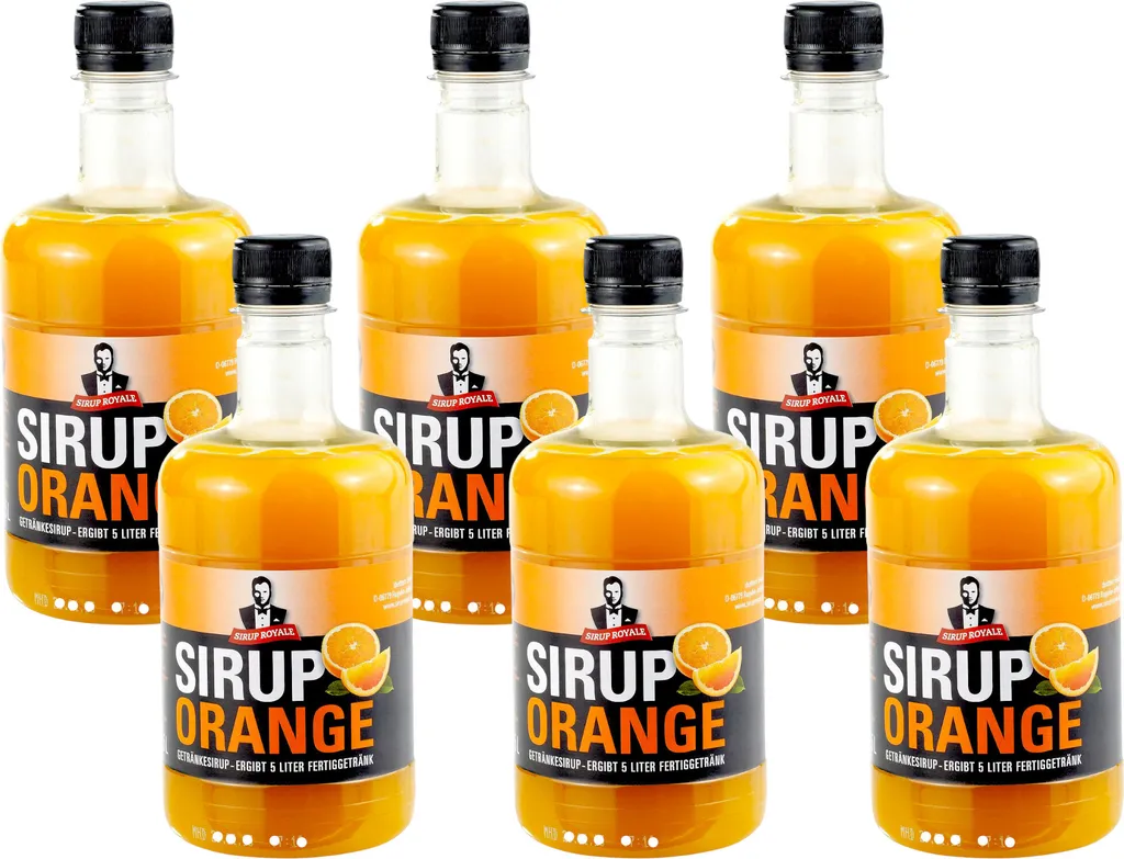 6x Sirup Royale Orange 0,5 L EW Getränkesirup Bar Cocktails Drinks Desserts pfandfrei Einweg