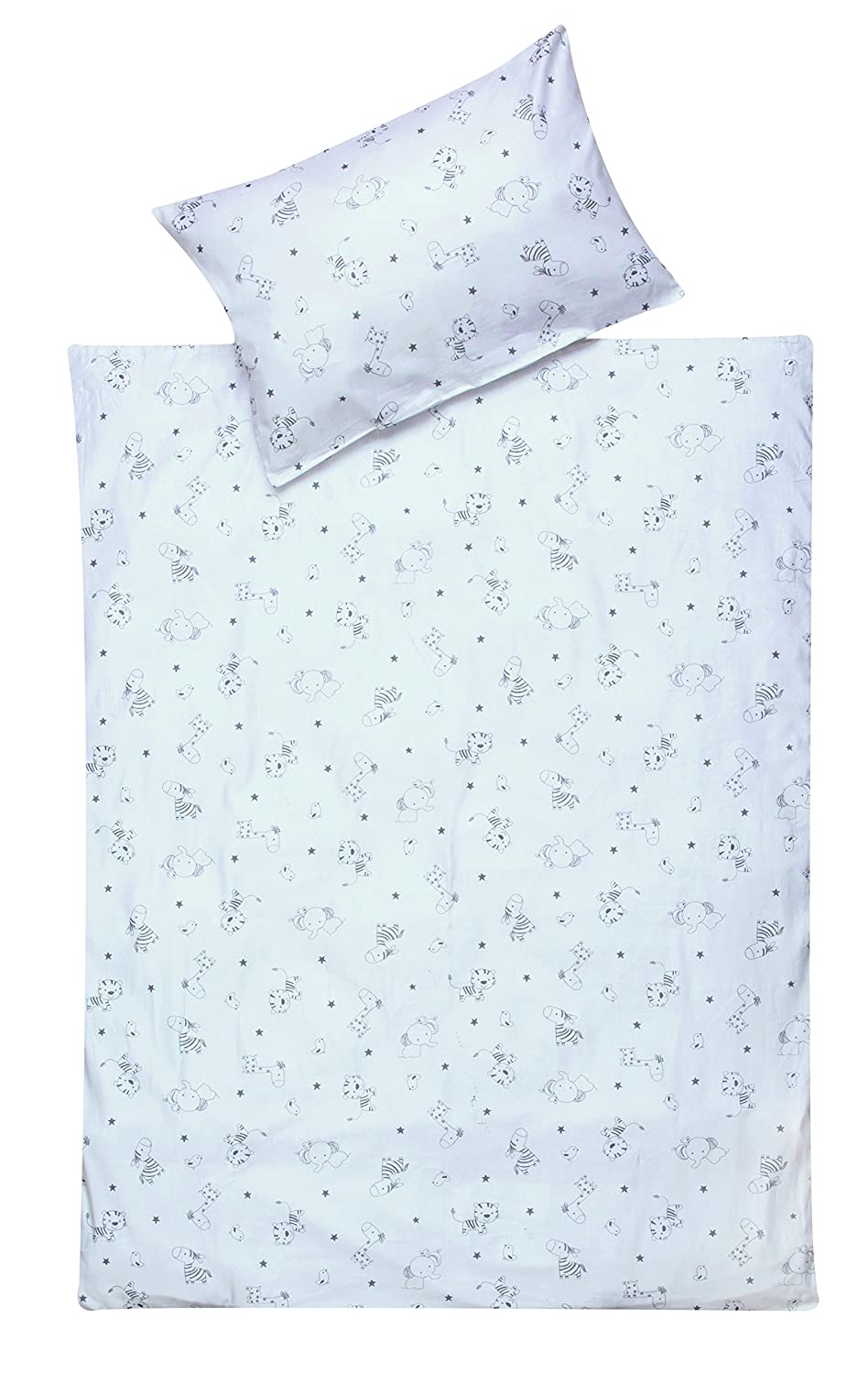 Schardt 13 501 1/765 Children\'s Bed Linen 2 Piece Tiny Stars Pattern Grey
