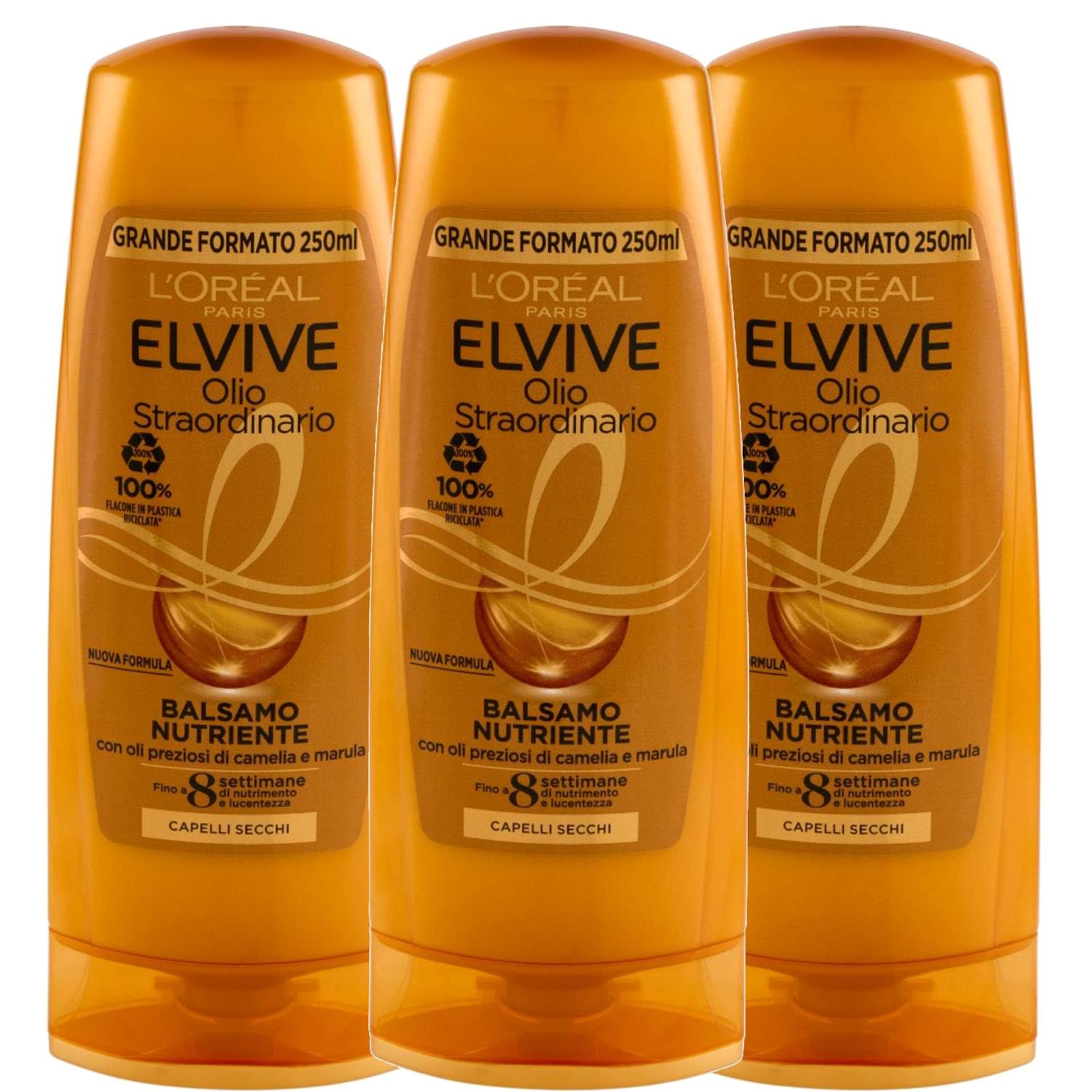 L\'oreal Paris Elvive Hair Treatment Shampoo and Conditioner (Nourishing Conditioner 250ml (Pack of 3))