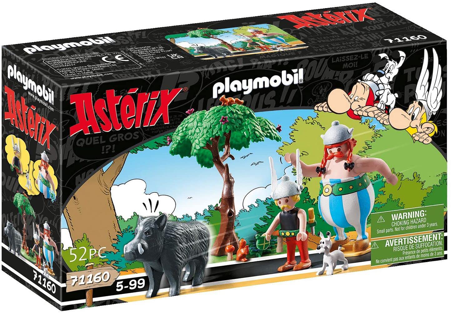 Playmobil Asterix 71160 Wild Boar Hunting with Tilting Tree Toy for Children Aged 5+