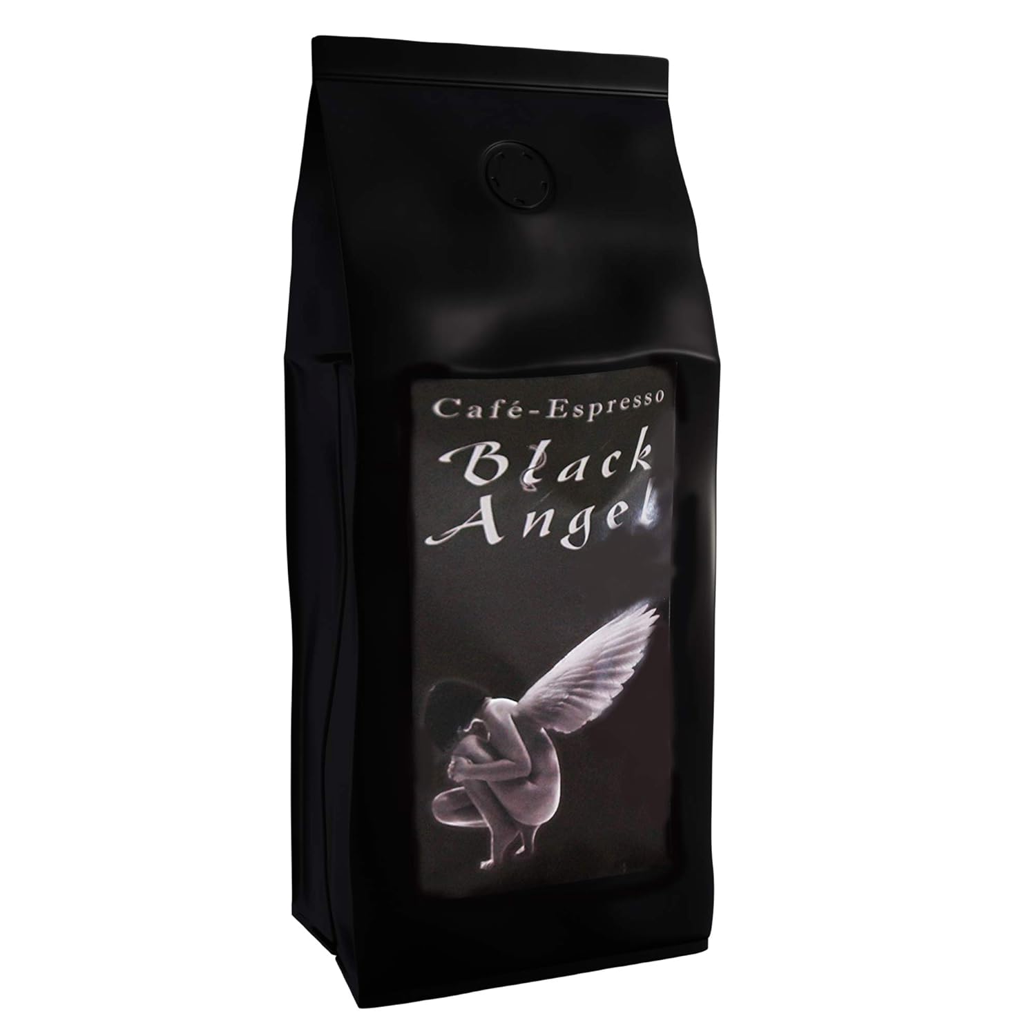 Espresso Coffee Beans \"Black Angel\" Coffee Beans - Strongly Roasted (Whole Beans, 200 g) - Top Coffee - Low Acid - Freshly Roasted