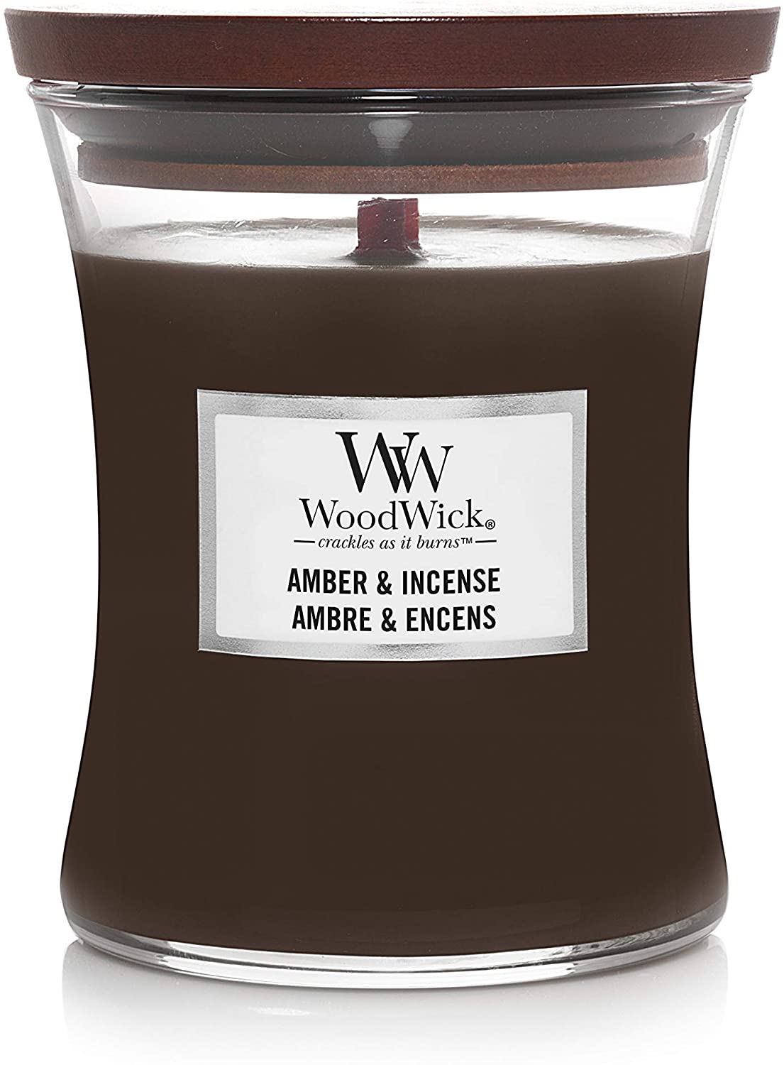 Woodwick Scented Candle - Pluswick Innovation, Paraffin, Amber & Frankincen
