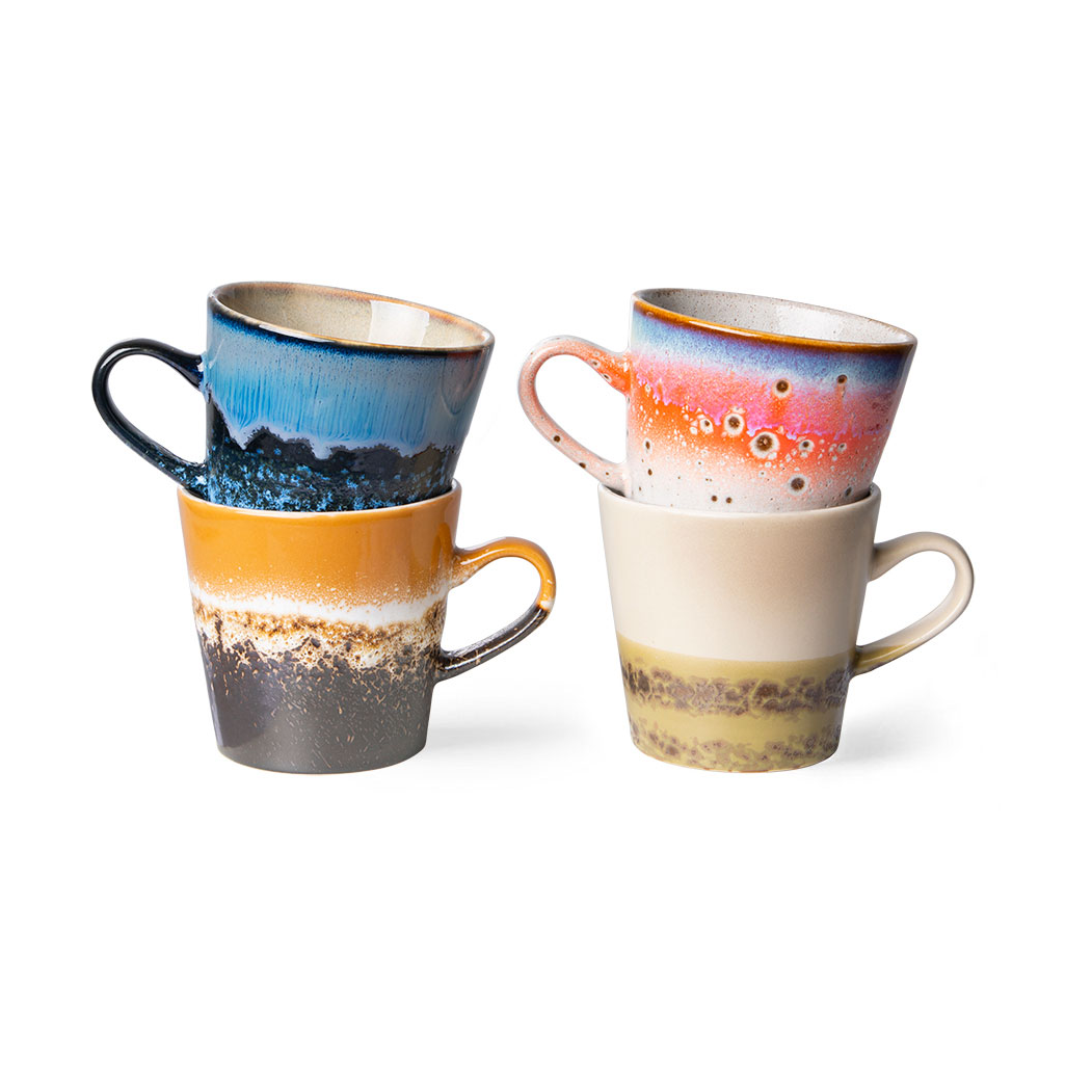 70s ceramics Americano cup 4-pack 26 cl