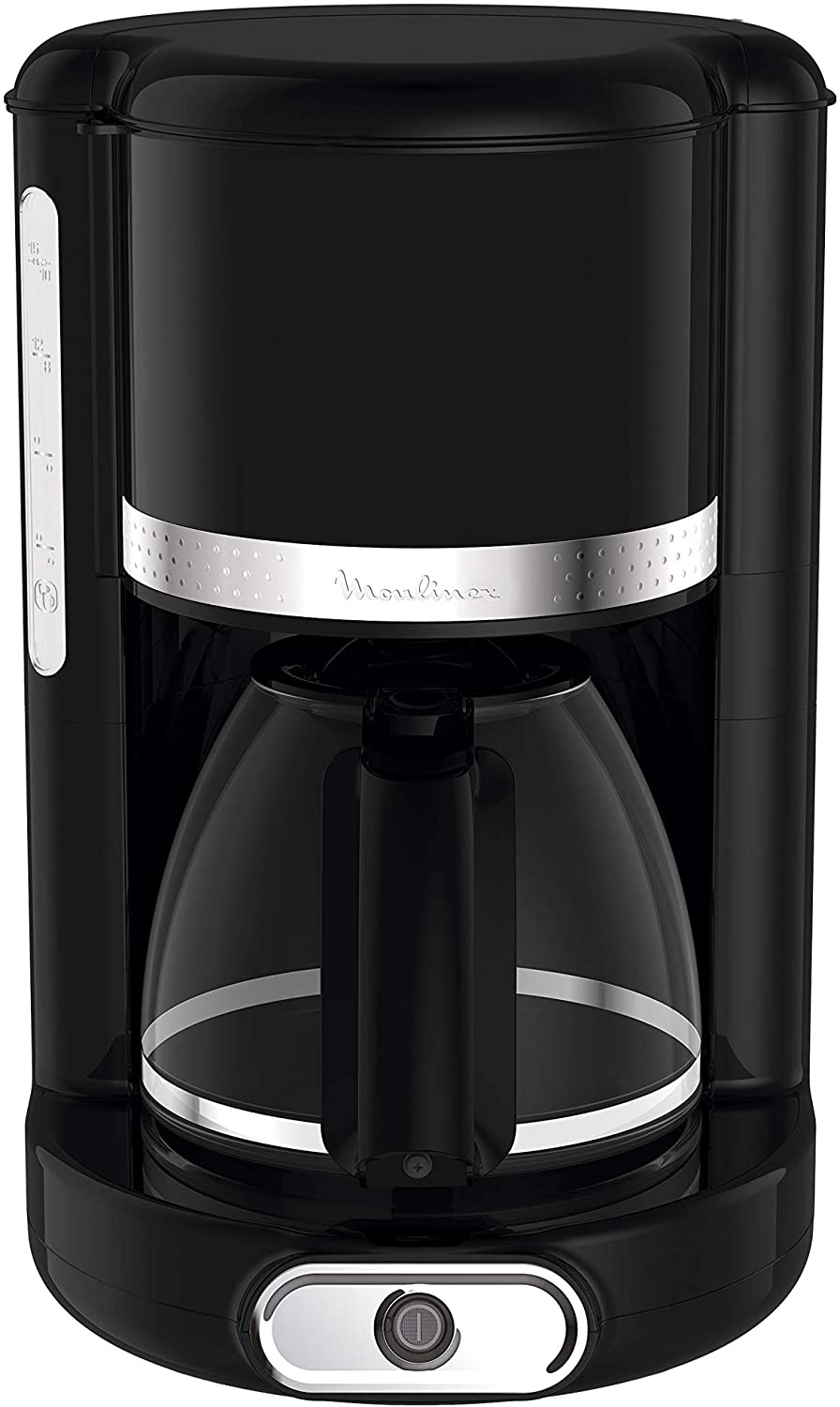 Moulinex FG3818 Soleil Glass Coffee Maker (1000 Watt, Capacity: 1.25 Litres, Automatic Shut-Off) Black/Stainless Steel