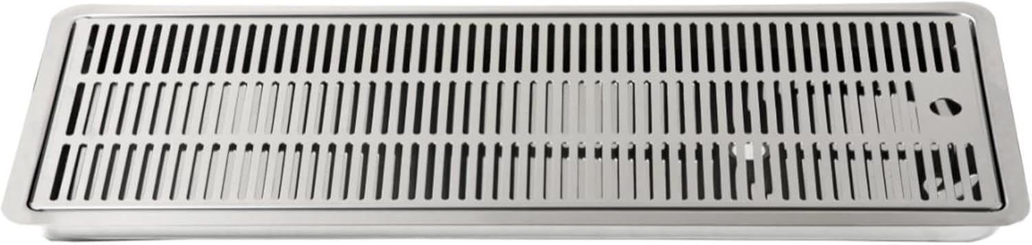 BieTal® Built-in Drip Tray 30 x 18 cm 2-Piece Stainless Steel Drip Tray with Perforated Plate for Counter or Bar Inlets Including Drain in the Center