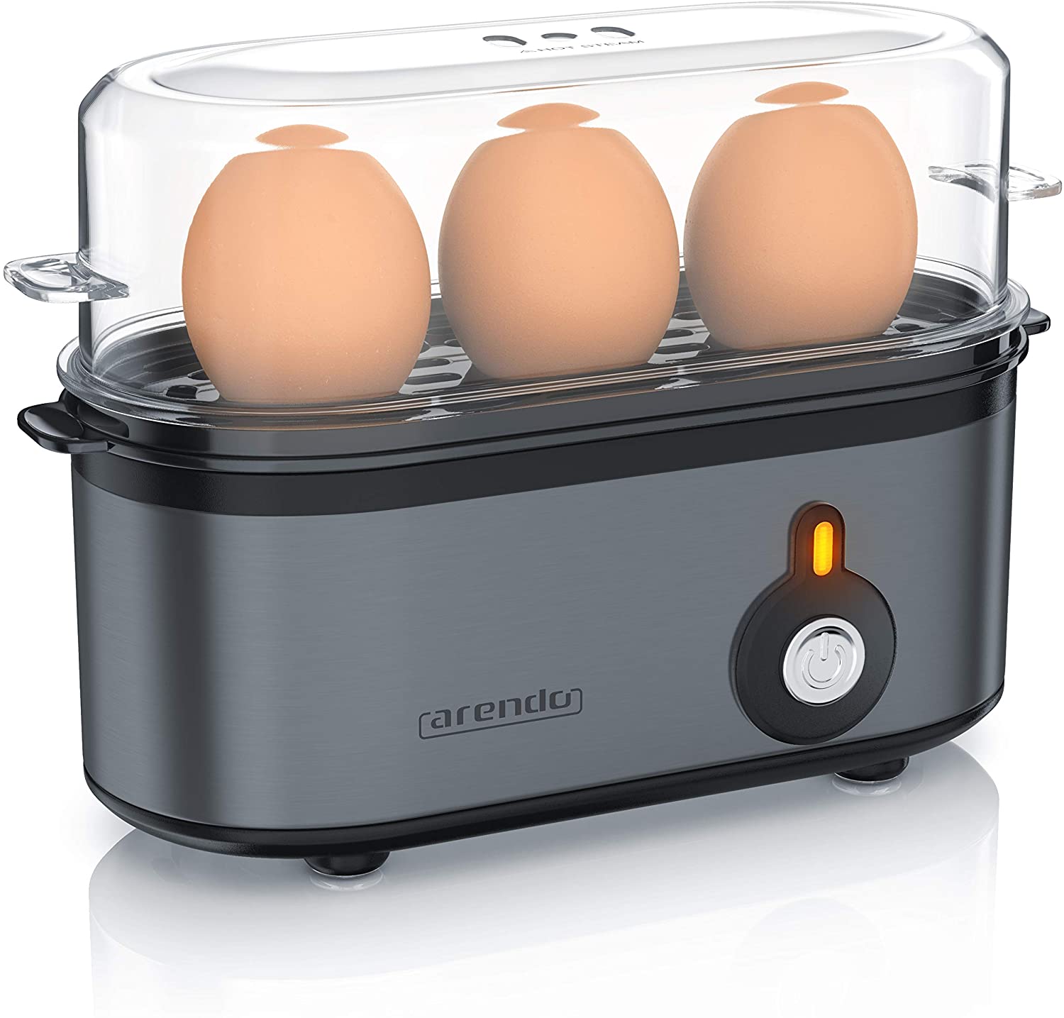 Arendo-Threecook stainless steel egg cooker - an off switch-selectable degr