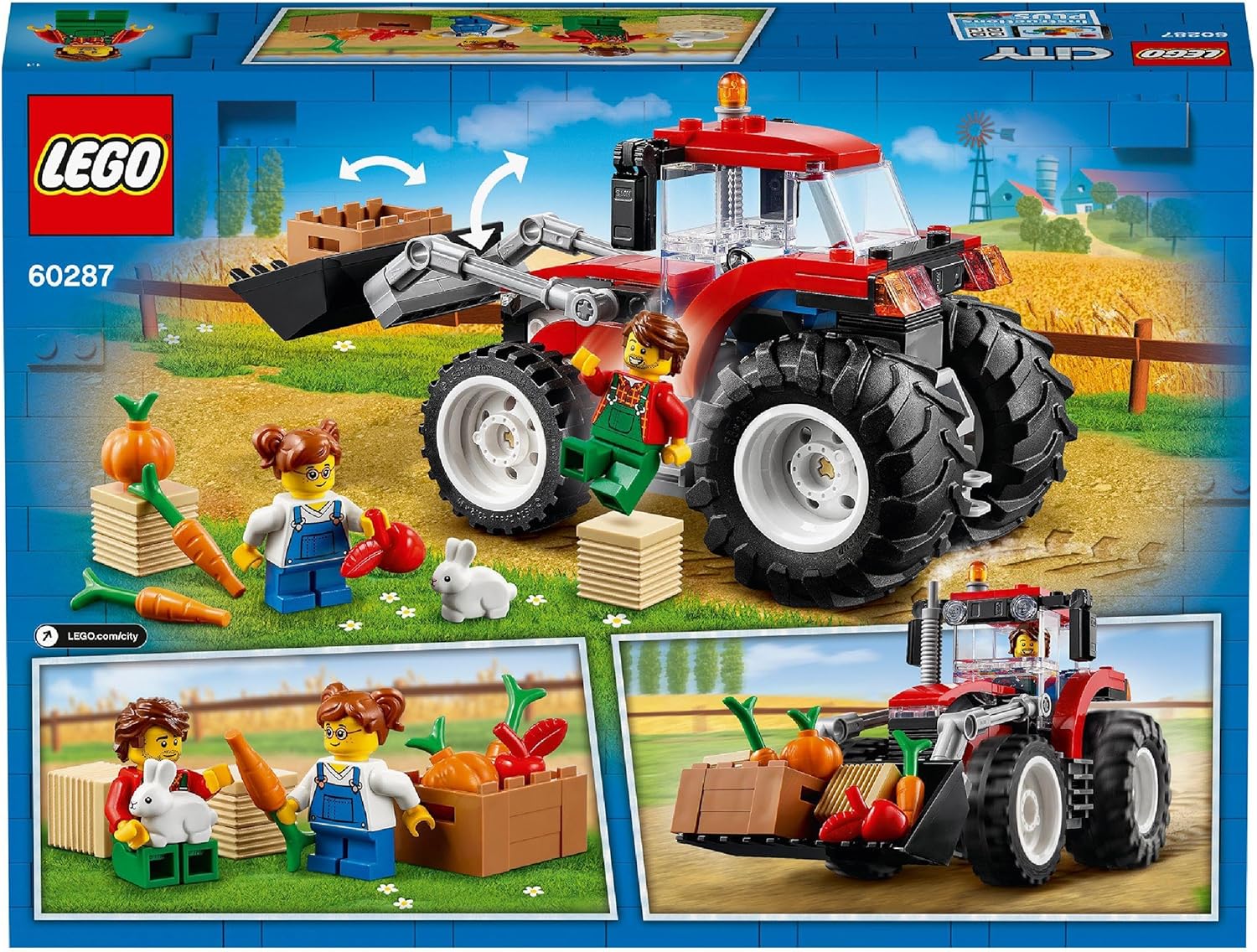 Lego 60287 City Tractor Toy Farm Set with Rabbit Figure for 5 Years Old Boys and Girls