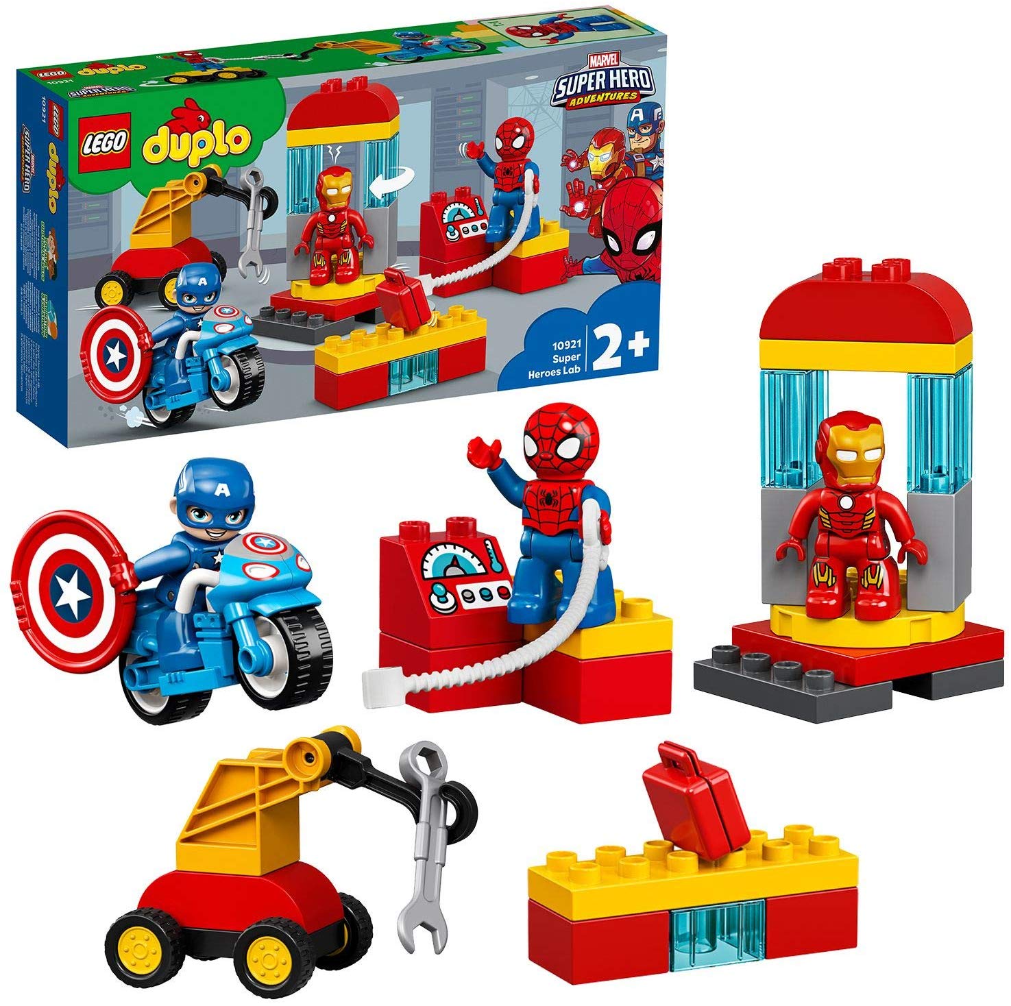Lego 10921 Duplo Iron Mans Lab Meeting Point Set With Spider-Man, Iron Man 