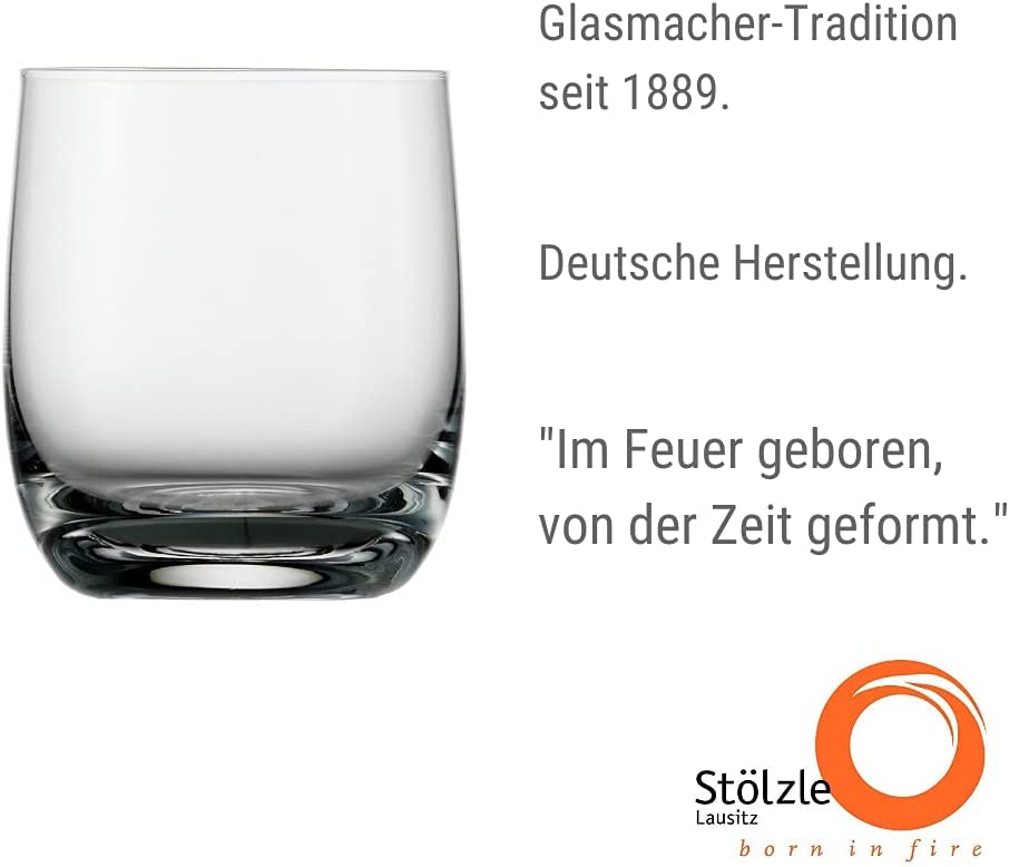 STÖLZLE LAUSITZ Whisky Glass D.O.F Series Weinland 350 ml Set of 6 I Lead-Free Crystal Glass I High-Quality Scotch Glass I Dishwasher Safe I Unique Glasses for Special Occasion