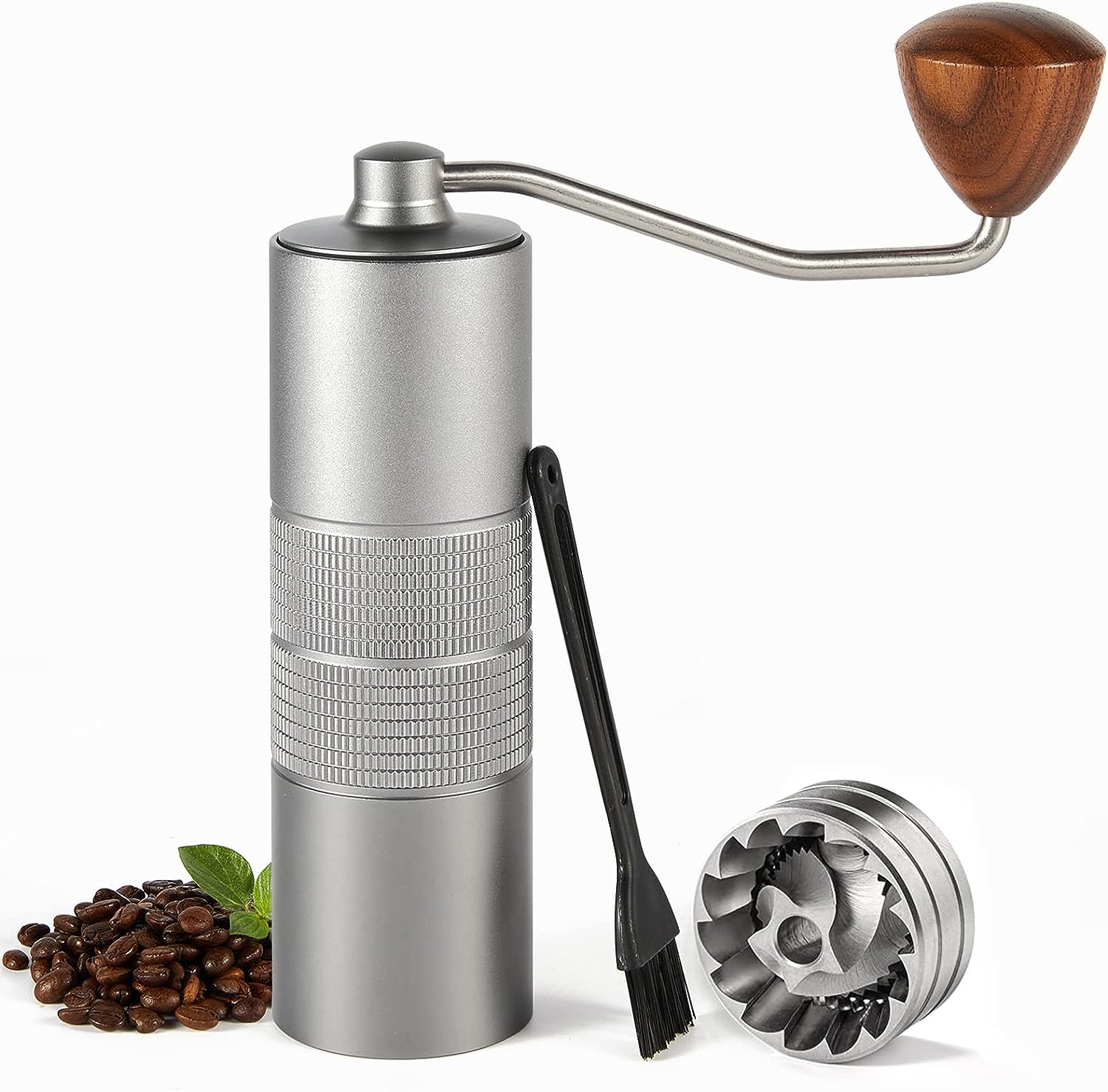 CONQUECO Coffee Grinder Manual Cone Grinder - Adjustable Grinding Level - Hand Mill Made of Stainless Steel and Cone-Shaped - Capacity Max 20 g
