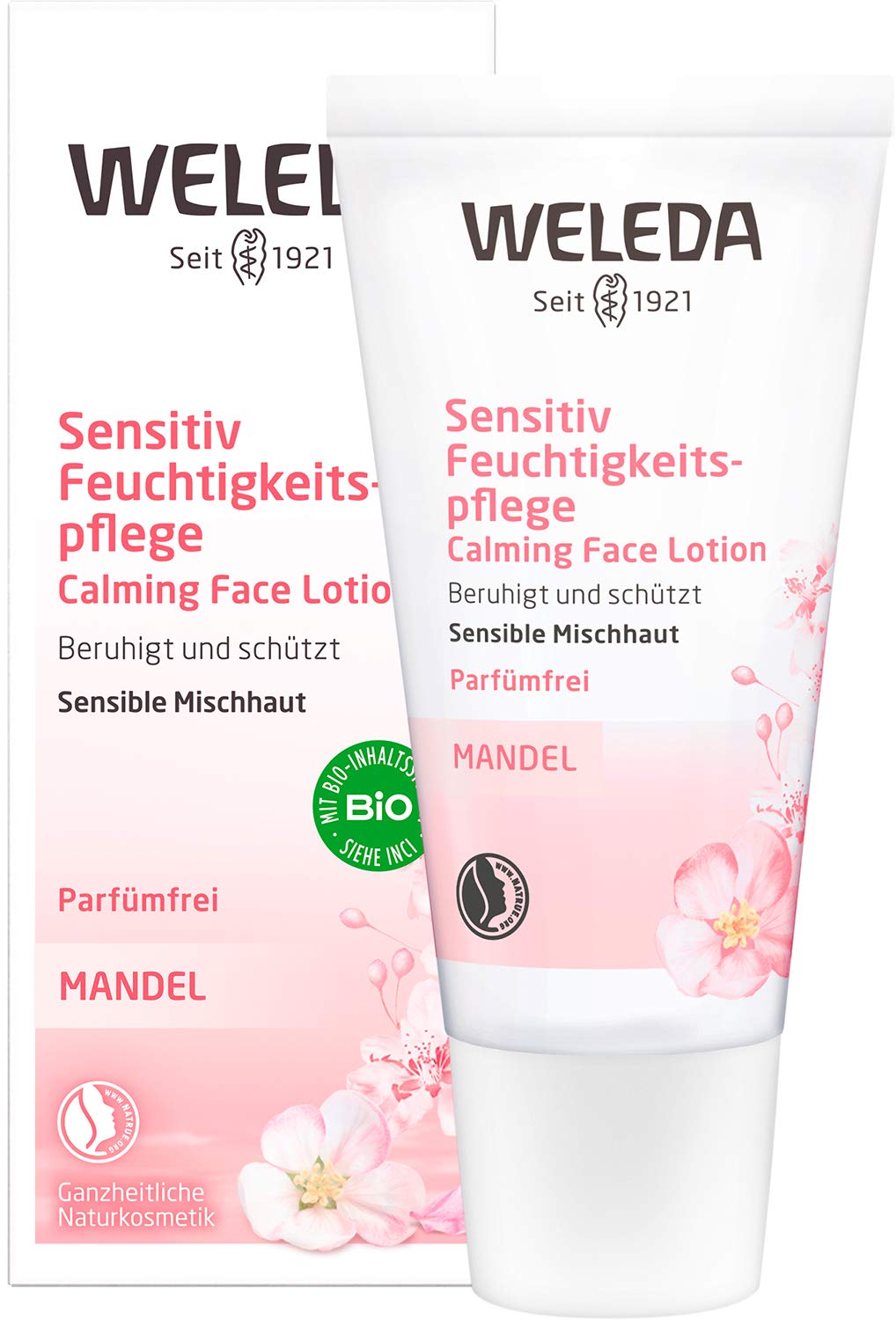 Weleda Almond Soothing Moisturiser, Natural Cosmetic, Gentle and Unperfumed Face Cream for Sensitive Combination Skin on the Face and Neck for a Healthy Complexion (1 x 30 ml)