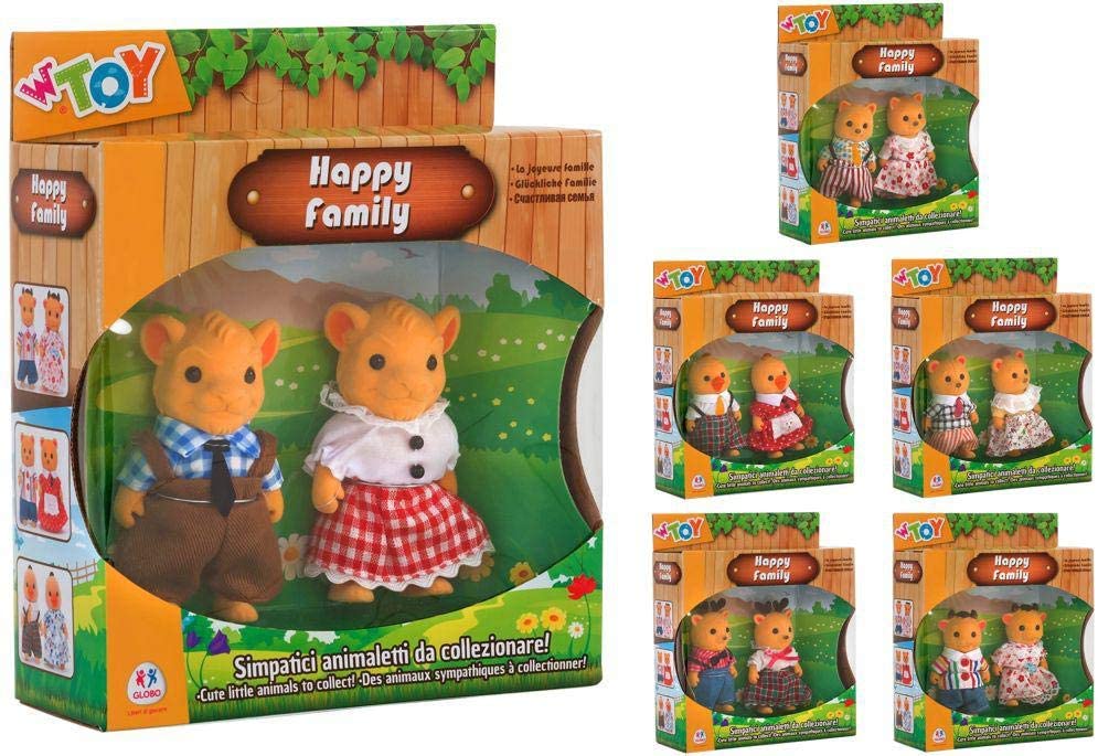 Globo Toys Globo37889 W Toy Flocked Dressed Animal (Set Of 2)
